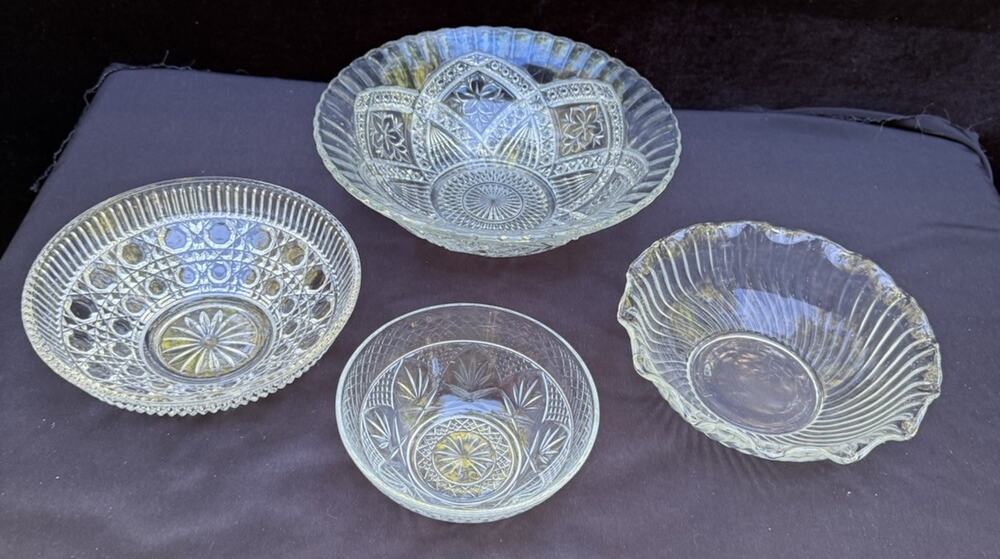 Lot Of 4 Vintage Serving Bowls Mckee, Federal Glass & More! EUC -S1